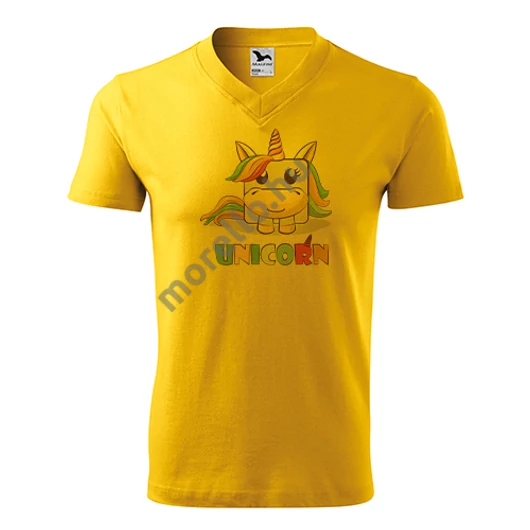 Unikornis póló unisex sárga S