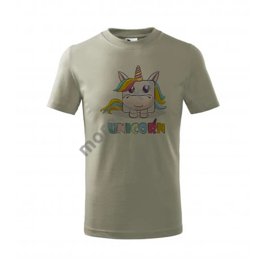 Unikornis póló gyerek világos khaki 158 cm/12 éves
