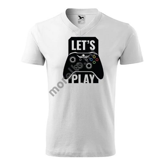 Lets play póló unisex fehér S