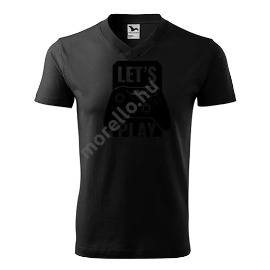 Lets play póló unisex fekete S