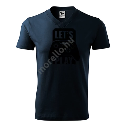 Lets play póló unisex tengerészkék S