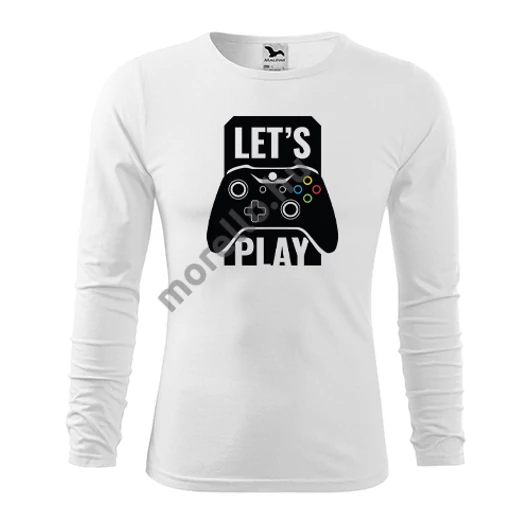 Lets play póló férfi fehér S