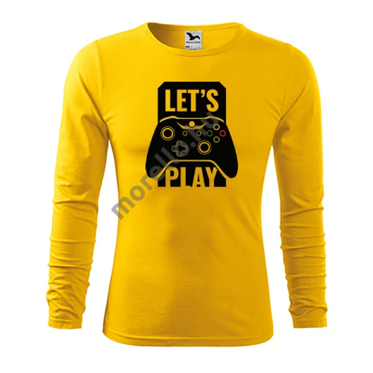 Lets play póló férfi sárga S