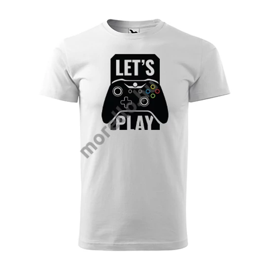 Lets play póló férfi fehér XS