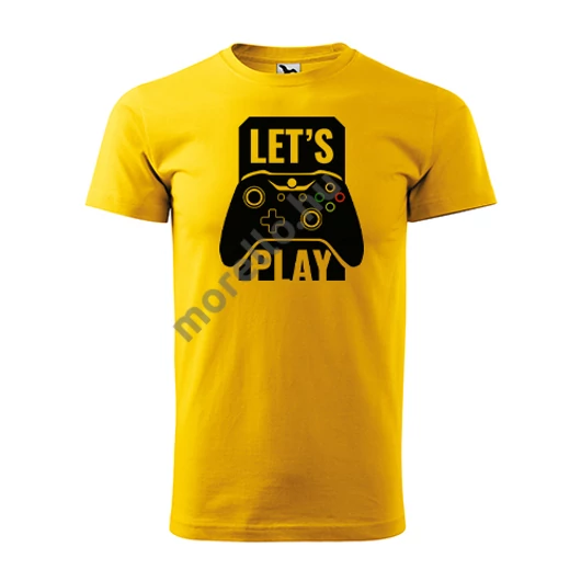 Lets play póló férfi sárga XS