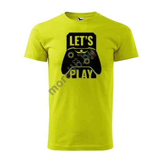 Lets play póló férfi lime XS
