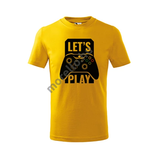 Lets play póló gyerek sárga 158 cm/12 éves