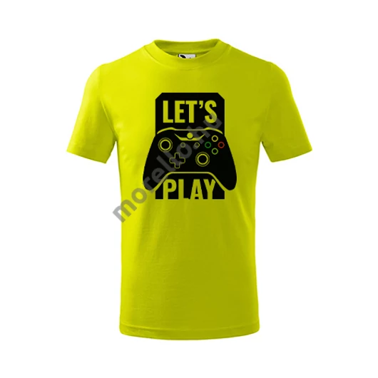 Lets play póló gyerek lime 158 cm/12 éves