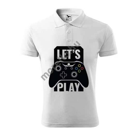 Lets play galléros póló férfi fehér S
