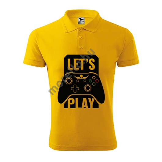 Lets play galléros póló férfi sárga S