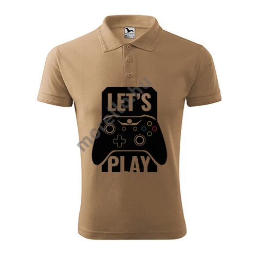 Lets play galléros póló férfi homok S