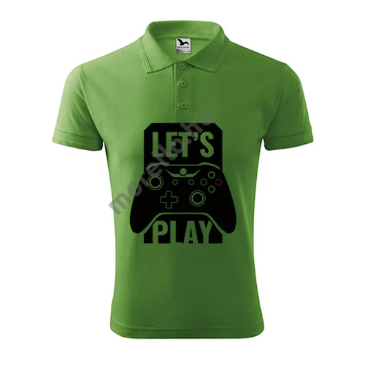 Lets play galléros póló férfi borsózöld S