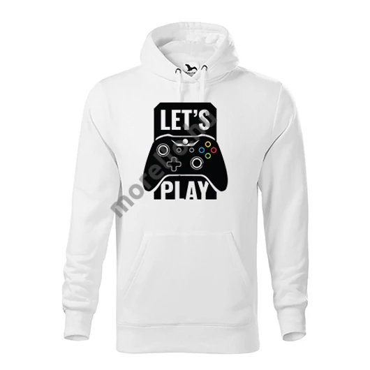 Lets play kapucnis pulóver férfi fehér S