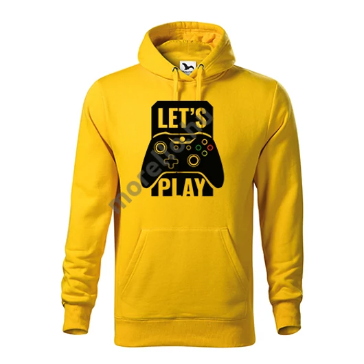 Lets play kapucnis pulóver férfi sárga M