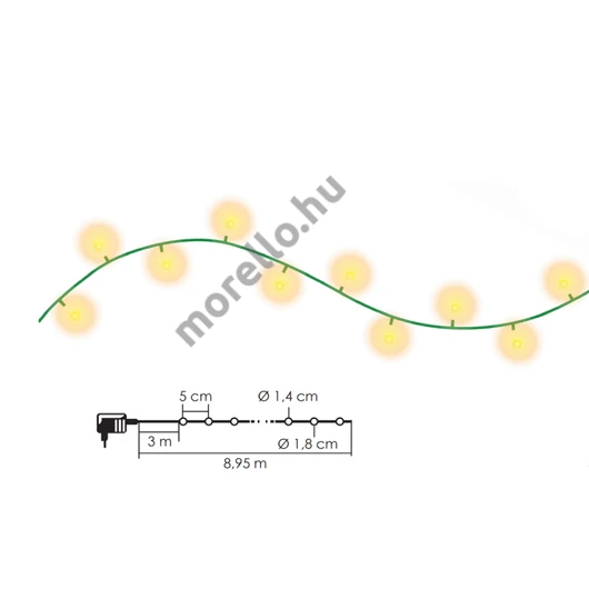 XMAS GÖMBFÜZÉR MINI 3m/120L*