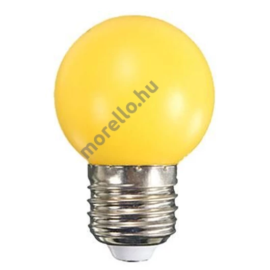 SZÍNES LED GÖMB 1W E27 SÁRGA@