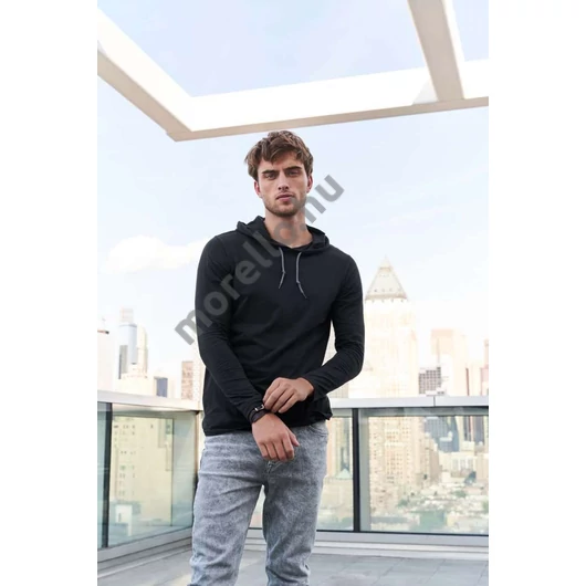 FELNŐTT FASHION BASIC HOSZZÚ UJJÚ KAPUCNIS PÓLÓ