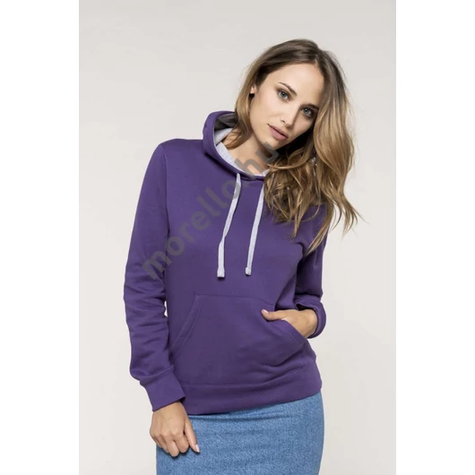LADIES’ CONTRAST HOODED SWEATSHIRT